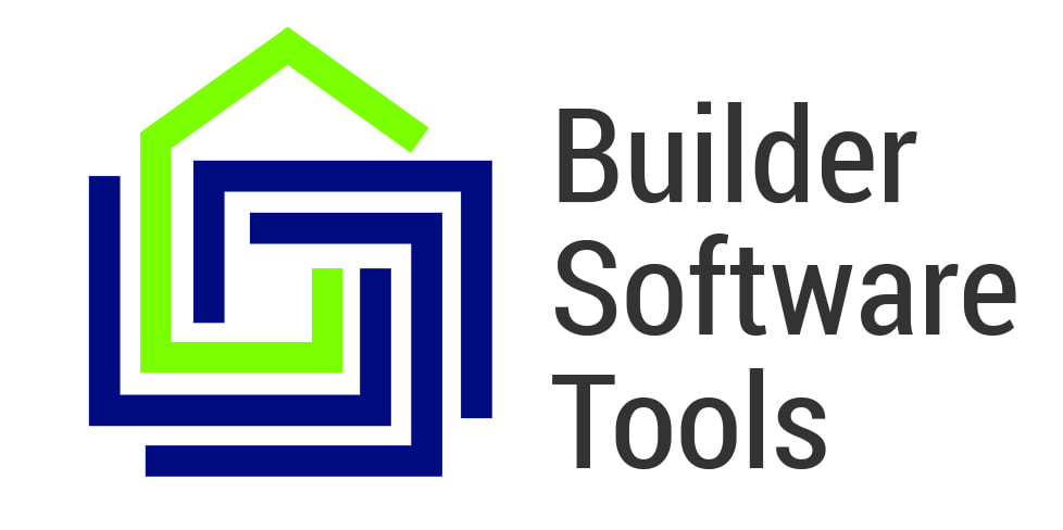 Logo of Builder Software Tools with blue and green geometric design resembling a house to the left of the text.