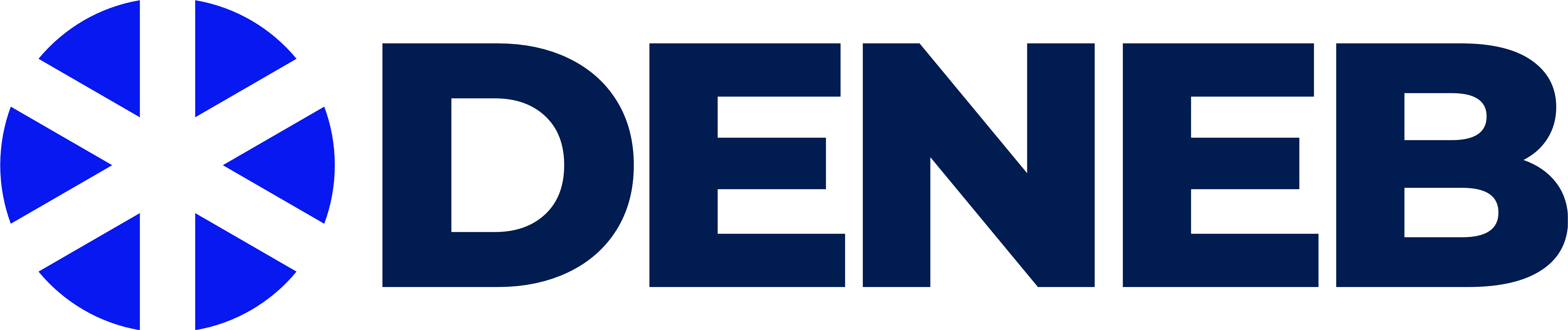 Logo displaying a blue geometric star shape followed by the word "DENEB" in bold dark blue letters.